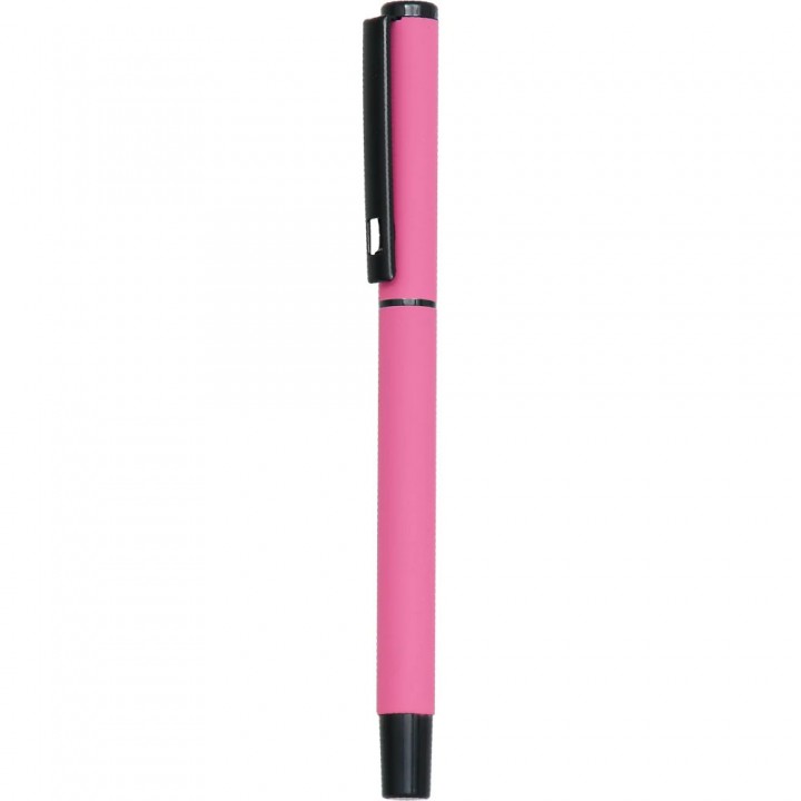 Pembe Rubber Gövdeli Lazer Baskılı Metal Roller Kalem